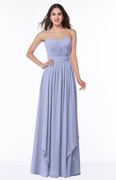 ColsBM Kerry Blue Heron Modern Sleeveless Zip up Floor Length Ruching Plus Size Bridesmaid Dresses