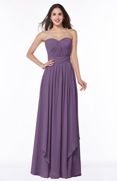 ColsBM Kerry Chinese Violet Modern Sleeveless Zip up Floor Length Ruching Plus Size Bridesmaid Dresses