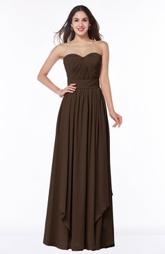 ColsBM Kerry Copper Modern Sleeveless Zip up Floor Length Ruching Plus Size Bridesmaid Dresses
