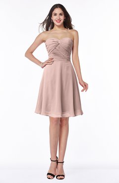 ColsBM Galilea Dusty Rose Casual A-line Sweetheart Zipper Chiffon Short Plus Size Bridesmaid Dresses