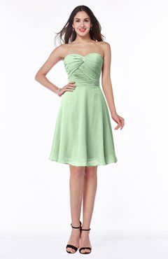 ColsBM Galilea Light Green Casual A-line Sweetheart Zipper Chiffon Short Plus Size Bridesmaid Dresses