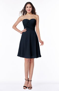 ColsBM Galilea Navy Blue Casual A-line Sweetheart Zipper Chiffon Short Plus Size Bridesmaid Dresses