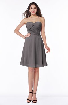 ColsBM Galilea Ridge Grey Casual A-line Sweetheart Zipper Chiffon Short Plus Size Bridesmaid Dresses
