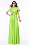 ColsBM Thalia Bright Green Mature A-line Zipper Chiffon Floor Length Plus Size Bridesmaid Dresses
