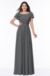 ColsBM Thalia Grey Mature A-line Zipper Chiffon Floor Length Plus Size Bridesmaid Dresses
