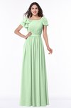 ColsBM Thalia Light Green Mature A-line Zipper Chiffon Floor Length Plus Size Bridesmaid Dresses