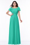 ColsBM Thalia Viridian Green Mature A-line Zipper Chiffon Floor Length Plus Size Bridesmaid Dresses