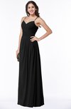 ColsBM Kaitlyn Black Cinderella A-line Sleeveless Chiffon Floor Length Ruching Plus Size Bridesmaid Dresses