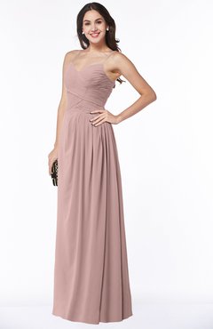 ColsBM Kaitlyn Blush Pink Cinderella A-line Sleeveless Chiffon Floor Length Ruching Plus Size Bridesmaid Dresses