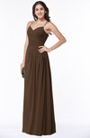 ColsBM Kaitlyn Chocolate Brown Cinderella A-line Sleeveless Chiffon Floor Length Ruching Plus Size Bridesmaid Dresses
