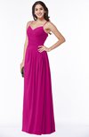 ColsBM Kaitlyn Hot Pink Cinderella A-line Sleeveless Chiffon Floor Length Ruching Plus Size Bridesmaid Dresses