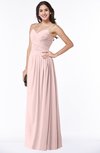 ColsBM Kaitlyn Pastel Pink Cinderella A-line Sleeveless Chiffon Floor Length Ruching Plus Size Bridesmaid Dresses