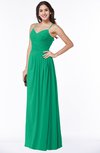 ColsBM Kaitlyn Sea Green Cinderella A-line Sleeveless Chiffon Floor Length Ruching Plus Size Bridesmaid Dresses