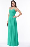 ColsBM Kaitlyn Viridian Green Cinderella A-line Sleeveless Chiffon Floor Length Ruching Plus Size Bridesmaid Dresses