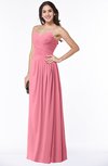 ColsBM Kaitlyn Watermelon Cinderella A-line Sleeveless Chiffon Floor Length Ruching Plus Size Bridesmaid Dresses