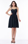 ColsBM Elsa Navy Blue Fairytale A-line Spaghetti Chiffon Knee Length Flower Plus Size Bridesmaid Dresses