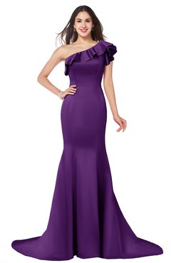 ColsBM Abigail Amaranth Purple Elegant Fishtail Sleeveless Zip up Satin Ruffles Bridesmaid Dresses