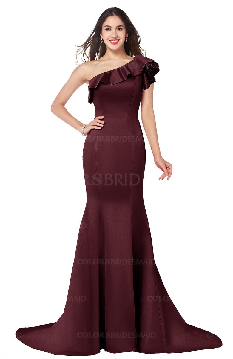burgundy fishtail dress