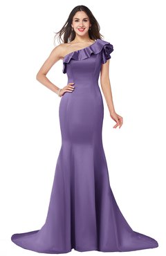 ColsBM Abigail Chalk Violet Elegant Fishtail Sleeveless Zip up Satin Ruffles Bridesmaid Dresses