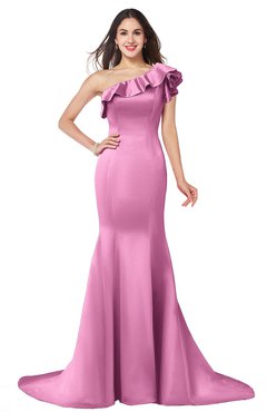 ColsBM Abigail Rosebloom Elegant Fishtail Sleeveless Zip up Satin Ruffles Bridesmaid Dresses