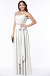 ColsBM Dahlia Cloud White Sexy A-line Zip up Chiffon Floor Length Sash Plus Size Bridesmaid Dresses