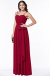 ColsBM Dahlia Dark Red Sexy A-line Zip up Chiffon Floor Length Sash Plus Size Bridesmaid Dresses