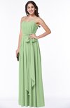ColsBM Dahlia Sage Green Sexy A-line Zip up Chiffon Floor Length Sash Plus Size Bridesmaid Dresses