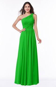 ColsBM Nancy Classic Green Sexy A-line Sleeveless Zip up Chiffon Ruching Plus Size Bridesmaid Dresses