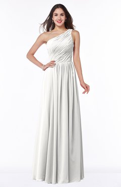 ColsBM Nancy Cloud White Sexy A-line Sleeveless Zip up Chiffon Ruching Plus Size Bridesmaid Dresses