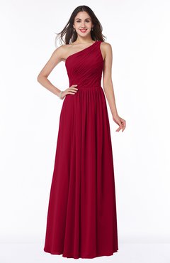 ColsBM Nancy Dark Red Sexy A-line Sleeveless Zip up Chiffon Ruching Plus Size Bridesmaid Dresses