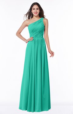 ColsBM Nancy Viridian Green Sexy A-line Sleeveless Zip up Chiffon Ruching Plus Size Bridesmaid Dresses