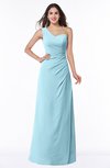 ColsBM Shayla Aqua Sexy A-line One Shoulder Sleeveless Chiffon Floor Length Plus Size Bridesmaid Dresses