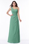 ColsBM Shayla Beryl Green Sexy A-line One Shoulder Sleeveless Chiffon Floor Length Plus Size Bridesmaid Dresses