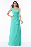 ColsBM Shayla Blue Turquoise Sexy A-line One Shoulder Sleeveless Chiffon Floor Length Plus Size Bridesmaid Dresses