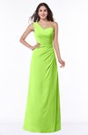 ColsBM Shayla Bright Green Sexy A-line One Shoulder Sleeveless Chiffon Floor Length Plus Size Bridesmaid Dresses
