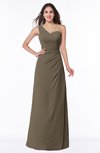 ColsBM Shayla Carafe Brown Sexy A-line One Shoulder Sleeveless Chiffon Floor Length Plus Size Bridesmaid Dresses