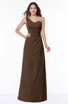 ColsBM Shayla Chocolate Brown Sexy A-line One Shoulder Sleeveless Chiffon Floor Length Plus Size Bridesmaid Dresses
