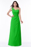 ColsBM Shayla Classic Green Sexy A-line One Shoulder Sleeveless Chiffon Floor Length Plus Size Bridesmaid Dresses