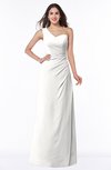 ColsBM Shayla Cloud White Sexy A-line One Shoulder Sleeveless Chiffon Floor Length Plus Size Bridesmaid Dresses