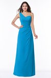 ColsBM Shayla Cornflower Blue Sexy A-line One Shoulder Sleeveless Chiffon Floor Length Plus Size Bridesmaid Dresses