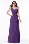 ColsBM Shayla Dark Purple Sexy A-line One Shoulder Sleeveless Chiffon Floor Length Plus Size Bridesmaid Dresses
