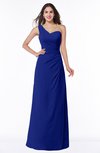 ColsBM Shayla Electric Blue Sexy A-line One Shoulder Sleeveless Chiffon Floor Length Plus Size Bridesmaid Dresses