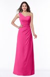 ColsBM Shayla Fandango Pink Sexy A-line One Shoulder Sleeveless Chiffon Floor Length Plus Size Bridesmaid Dresses