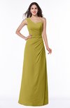 ColsBM Shayla Golden Olive Sexy A-line One Shoulder Sleeveless Chiffon Floor Length Plus Size Bridesmaid Dresses