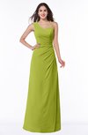 ColsBM Shayla Green Oasis Sexy A-line One Shoulder Sleeveless Chiffon Floor Length Plus Size Bridesmaid Dresses