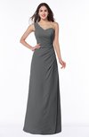 ColsBM Shayla Grey Sexy A-line One Shoulder Sleeveless Chiffon Floor Length Plus Size Bridesmaid Dresses