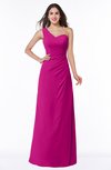ColsBM Shayla Hot Pink Sexy A-line One Shoulder Sleeveless Chiffon Floor Length Plus Size Bridesmaid Dresses