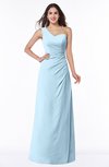 ColsBM Shayla Ice Blue Sexy A-line One Shoulder Sleeveless Chiffon Floor Length Plus Size Bridesmaid Dresses