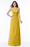ColsBM Shayla Lemon Curry Sexy A-line One Shoulder Sleeveless Chiffon Floor Length Plus Size Bridesmaid Dresses