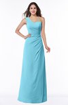 ColsBM Shayla Light Blue Sexy A-line One Shoulder Sleeveless Chiffon Floor Length Plus Size Bridesmaid Dresses